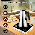 Miniatyrbillede 3 af 4: Moka kaffemaskine til hele bønner, køkkenudstyr, kaffe, te, kaffe med mælk, solid design, grå farve