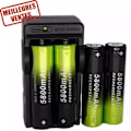 Miniatyrbillede 1 af 4: TD® Lot 4 Stykker Genopladeligt Batteri 5800mAh Li-ion 18650 3.7 V-Dobbel Port og dobbelt intelligent oplader POI181- Hurtig Opladning