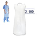 Miniatyrbillede 1 af 4: TD® 100 engangs polyethylene forklæder - Hvid plast - Professionelle forklæder
