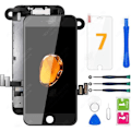 Miniatyrbild 2 av 4: HTBE® Komplett ersättningsskärm för Iphone 7 svart pekskärm LDC 4,7 + skyddsglas + reparationsverktygssats