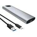 Pikkukuva 1 / 4: TD® m2 NGFF NVMe metallinen kannettava kovalevyn kotelo, kaksiprotokollinen SATA USB-ulkoisolukko.