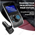 Miniatyrbillede 2 af 4: TD FM-transmitter med 1,44" skærm, FM-transmitter Bluetooth, understøtter SD- og TF-kort, Bluetooth-adapter til bil, biladapter