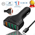 Miniatyrbillede 1 af 4: TD® Biloplader med fire porte hurtig opladnings USB-kabel praktisk tilslutning cigarettænder elektronisk batteri