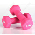 Miniatyrbillede 2 af 4: TD® Damer og børn dykker dumbbell 1 kg farve gummibelagt hexagonal rund hoved støbejern dumbbell
