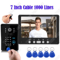 Miniatyrbild 1 av 4: TD® Wired Video Intercom 7 tums dörrklocka villa byggnad intercom lösenord fjärrkontroll låsa upp elektronisk dörrklocka
