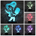 Miniatyrbillede 2 af 4: TD® Dekorativ USB Dreng 7 Farver Fjernbetjening Optisk Illusion Natlampe 3D Visualisering Tabel Lamper til Kontor 3D Glow LED La