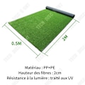 Miniatyrbild 3 av 4: TD konstgräs 1x10m=10m² Simulering falsk gräsmatta matta dagis konstgjord fotbollsplan grönt gräs