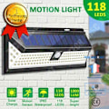Miniatyrbillede 1 af 4: TD® Solcelle Lampe Vægholder 118 LED Med Detektor IP65 Vandtæt til Have Udendørs Belysning