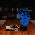 Miniatyrbillede 3 af 4: TD® Lampe Bulbing Dødningshoved 3D Natlampe Dekorativ i form af et kranium visuelt hologram berøringsknap