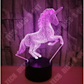 Miniatyrbild 2 av 4: TD® Burst textur bas 3d enhörning led nattlampa 7 färg touch bordslampa present