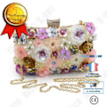 Miniatyrbild 1 av 4: TD® Evening handväska blommig axeltyp elegant designväska högkvalitativ unik guldfärg och blommor för kvällsbröllop