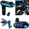 Miniatyrbillede 2 af 4: LCC® Bluetooth Bilkit MP3 Læser FM Sender med Mikrofon, Håndfri Opkald, Dobbel USB Opladning 5V/2.1A farve... Röd