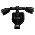 Miniatyrbillede 3 af 4: LCC® Solcelleprojektor 2 x 3 W Ultra Kraftige - 250 Lumen - Bevægelsessensor - Sort Svart
