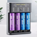 Miniatyrbild 2 av 4: HTBE® Flera kompatibla smarta LED-lampor visar batterinivå AA Ni-MH 5V 2A litiumjonbatteri Laddare