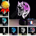 Miniatyrbillede 1 af 4: TD® USB Gaver 7 Farver Skiftende Hest LED Nattelys 3D LED Kontorbordlampe som Hjemmedekoration