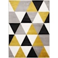 Miniatyrbillede 1 af 4: TD® Stue tæppe i geometrisk form - 120 x 160 cm - Polypropylen - Gul