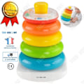 Miniatyrbillede 1 af 4: TD® pyramide baby rings stacking wood 9 months plastic nesting rainbow multicolored toy educational game child puzzle circle Flerfärgad