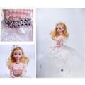 Miniatyrbillede 3 af 4: CONFO Bryllupskjole DIY Dukke Glitter Pige Prinsesse Fødselsdagsgave 3D Ægte Øje Overdimensioneret Skørt