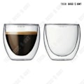 Miniatyrbillede 4 af 4: TD® Pakke med 6 espresso kopper til spiritus med en kapacitet på 450ml Dobbeltvægget termisk i klart glas til servering af te kaffe kop c