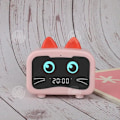 Miniatyrbillede 3 af 4: INN® Smart trådløs Bluetooth højttaler katteformet i lyserød med vækkeur mini højttaler til bærbar computer subwoofer højttaler