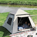 Miniatyrbillede 2 af 4: TD® Camping i det fri automatisk vinyl telte med to døre og to vinduer, automatisk foldbar park-telt med fire sider.