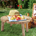 Miniatyrbild 2 av 4: TD® Utomhus fällbart bord mini picknickbord strand utomhusgrill fristående besök portabelt bord med skåp