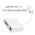 Miniatyrbild 2 av 4: 2 i 1 Lightning-laddaradapter för iPhone X, iPhone 8/8 Plus.iPhone 7/7 Plus. Adapter musikhörlurar till 3,5 mm headset Vit