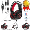 Miniatyrbild 1 av 4: Röd Gaming Headset TD® Gaming Headset med mikrofon för PC och bärbar dator - LED Luminous Black and Red Comfortable