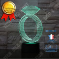 Miniatyrbillede 1 af 4: TD® Dekorativ USB Ring 7 Farver Fjernbetjening Optisk Illusion Natlampe 3D Visualisering Tabel Kontorlamper 3D Glød LED