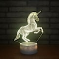 Miniatyrbild 4 av 4: Burst textur bas 3d enhörning LED nattlampa 7 färg touch bordslampa present