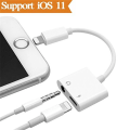 Miniatyrbild 1 av 4: 2 i 1 Lightning-laddaradapter för iPhone X, iPhone 8/8 Plus.iPhone 7/7 Plus. Adapter musikhörlurar till 3,5 mm headset Vit