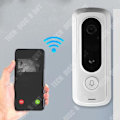 Miniatyrbillede 4 af 4: TD® Tuya trådløs video dørklokke 1080P WIFI smart intercom Tuya elektronisk øje uden hulboresning dør midt