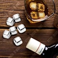 Miniatyrbild 4 av 4: TD® Set med 6 iskuber i klara rostfria stål Whiskysten Återanvändbara isbitar i rostfritt stål