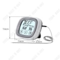 Miniatyrbillede 2 af 4: TD® Trådløs madtermometer med multifunktionel berøringsskærm til hjem, udendørs, grill, køkken, timer