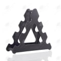 Miniatyrbillede 4 af 4: Stativ til håndvægte - HTBE® - Rack med 3 niveauer - Kapacitet 30 kg - Farve Sort - Kompakt design Svart