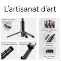 Miniatyrbillede 2 af 4: Selfie Stick - TD® - Sammenklappelig Stativ - Bluetooth 5.0 - LED Lys - 360° Rotation
