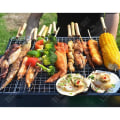 Miniatyrbillede 3 af 4: TD® Mini barbecue bærbar i foldbart/udfoldbart rustfrit stål pladsbesparende solid nem at bruge til grillning madlavning