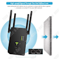 Miniatyrbild 3 av 4: TD® Trådlös Router 1200M Signalförstärkare 2.4G5G Repeater AP Hem WIFI-förbättring Alldeles kompatibel Lättviktsportab