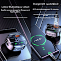 Miniatyrbillede 4 af 4: TD® FM transmitter bil Bluetooth handsfree adapter jack trådløs oplader radio LED skærm USB port original sort