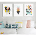 Miniatyrbillede 1 af 4: Nordisk geometrisk plakat TD 30x40cmx3 stykker abstrakt vægdekoration med moderne minimalistisk baggrund
