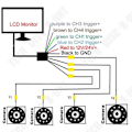 Miniatyrbild 4 av 4: TD® 4x backkamera för bil 4 stift + 7 tum LCD 4CH separat monitor för 12V - 24V lastbilsbusstraktor 10m 20m kabel