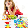 Miniatyrbillede 4 af 4: CONFO 155 Montessori Puzzle Tangram Stykker i Træ Børnevenligt Uddannelsesspil Geometrisk Jigsaw Legetøj Læring Gave Jul Fødselsdag