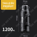 Miniatyrbillede 4 af 4: TD Isoleret Drikkeflaske 1200 ml 9.8x30.5x5.5cm drikkeflaske rustfrit stål termoflaske metalflaske rustfrit stål med vakuumisolering
