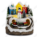 Miniatyrbild 1 av 4: TD® Ny lysande julmusik, självlysande litet hus, prydnader i harts, elektriska juldekorationer