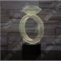 Miniatyrbillede 2 af 4: TD® Dekorativ USB Ring 7 Farver Fjernbetjening Optisk Illusion Natlampe 3D Visualisering Tabel Kontorlamper 3D Glød LED