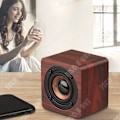 Pikkukuva 2 / 4: TD® Langattomat Bluetooth-kaiuttimet, puupinta, kannettava subwoofer, luova neliö, mini retro-kaiutin