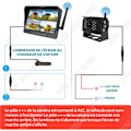 Miniatyrbild 4 av 4: TD 1080P Backup Camera med 7" LCD-skärm Dual Camera Backup Camera Kit Vattentät kamera för husbilar och släpvagnar