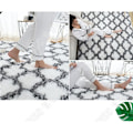 Pikkukuva 4 / 4: TD® NAZAR TRELLIS Olohuoneen Shaggy Matto - Berberityyli - 160 x 220 cm - Kermanvärinen ja ruskea