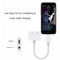 Pikkukuva 4 / 4: 2 in 1 Lightning-adapteri Latauslaite iPhone X:lle, iPhone 8/8 Plus:lle, iPhone 7/7 Plus:lle. Musiikkikuulokkeiden adapteri 3,5 mm kuulokkeille. Vit