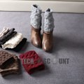 Miniatyrbild 3 av 4: TD® Handstickad Ull Shin Socks Set Vinter Julstövlar Kalla Härliga Tjocka Varma strumpor Grå ljusgrått 16